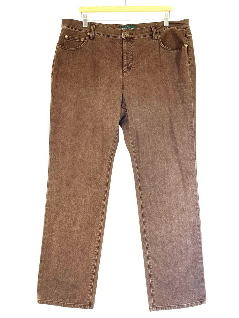 Lauren Ralph Lauren Classic Straight Jeans Brown 16W